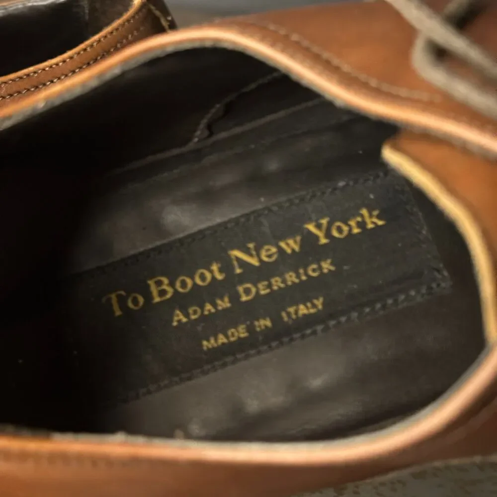 To Boot New York Men's Oxfords Dress Shoes 7 Italy Cap Toe Leather Classic Brown